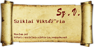 Sziklai Viktória névjegykártya